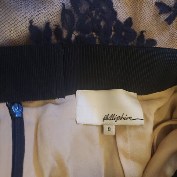 Phillip Lim 3.1 Skirt Navy Wool Lace Illusion Mini 8 - Picture 6 of 7